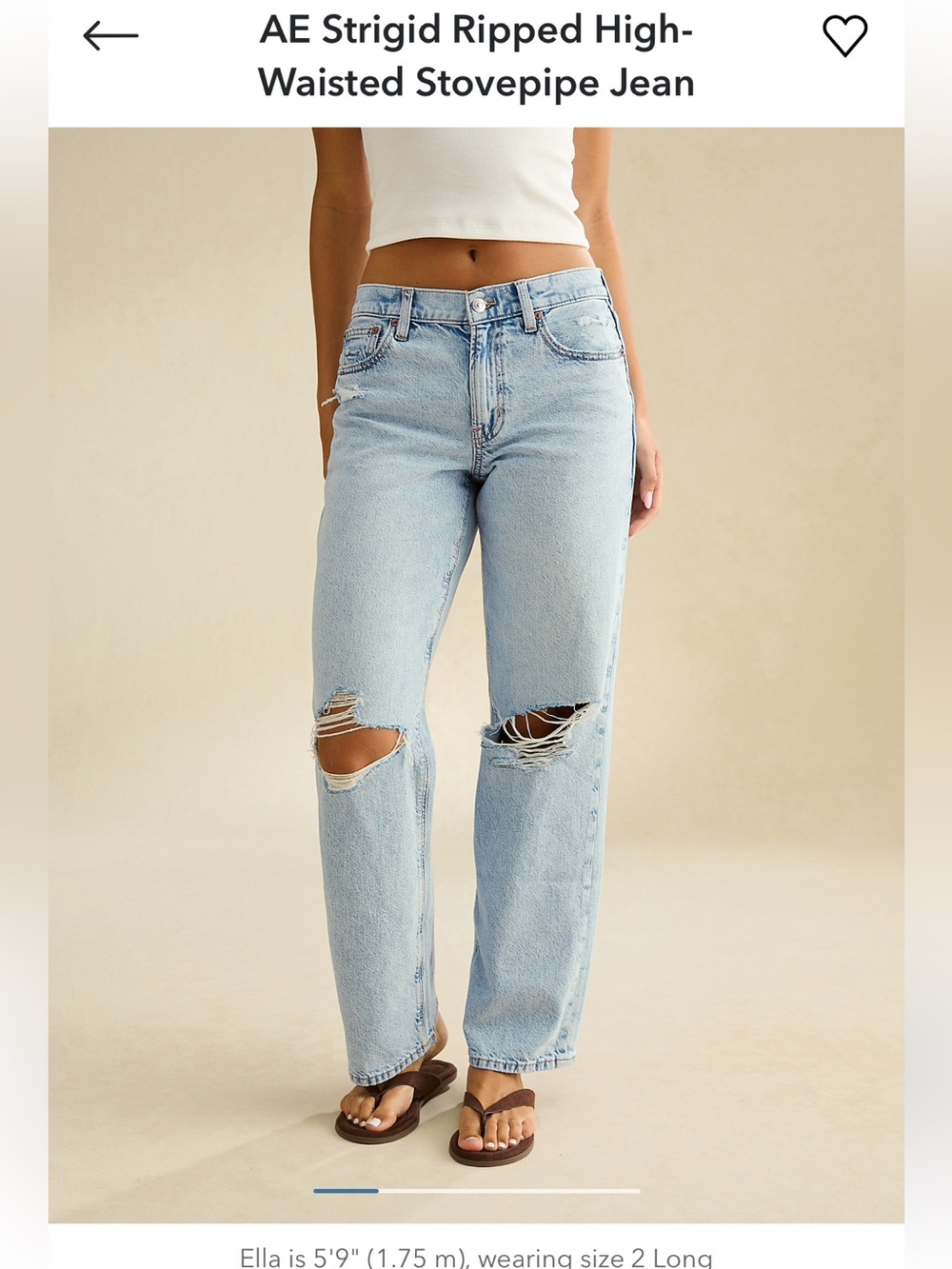 American Eagle Outfitters Strigid Ripped Stovepipe Jeans - Size 2